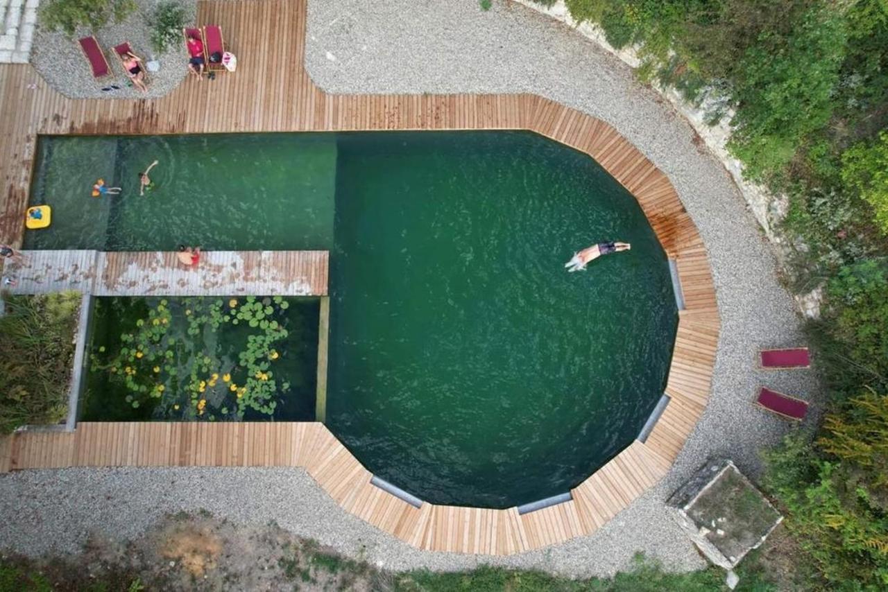 L'isle-Bouzon Grand Gite Les Cabanes De Fallot Pour 19 Personnes - Piscine Naturelle מראה חיצוני תמונה