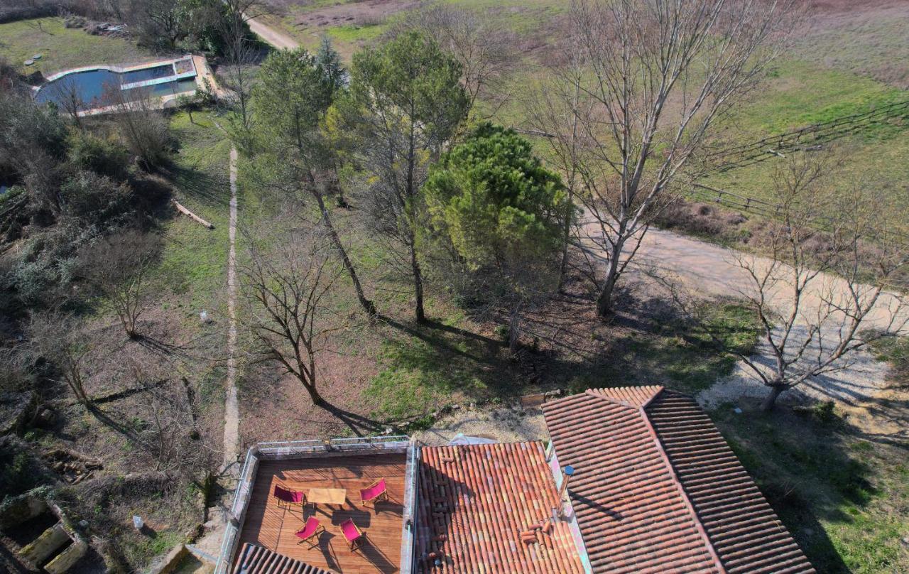 L'isle-Bouzon Grand Gite Les Cabanes De Fallot Pour 19 Personnes - Piscine Naturelle מראה חיצוני תמונה