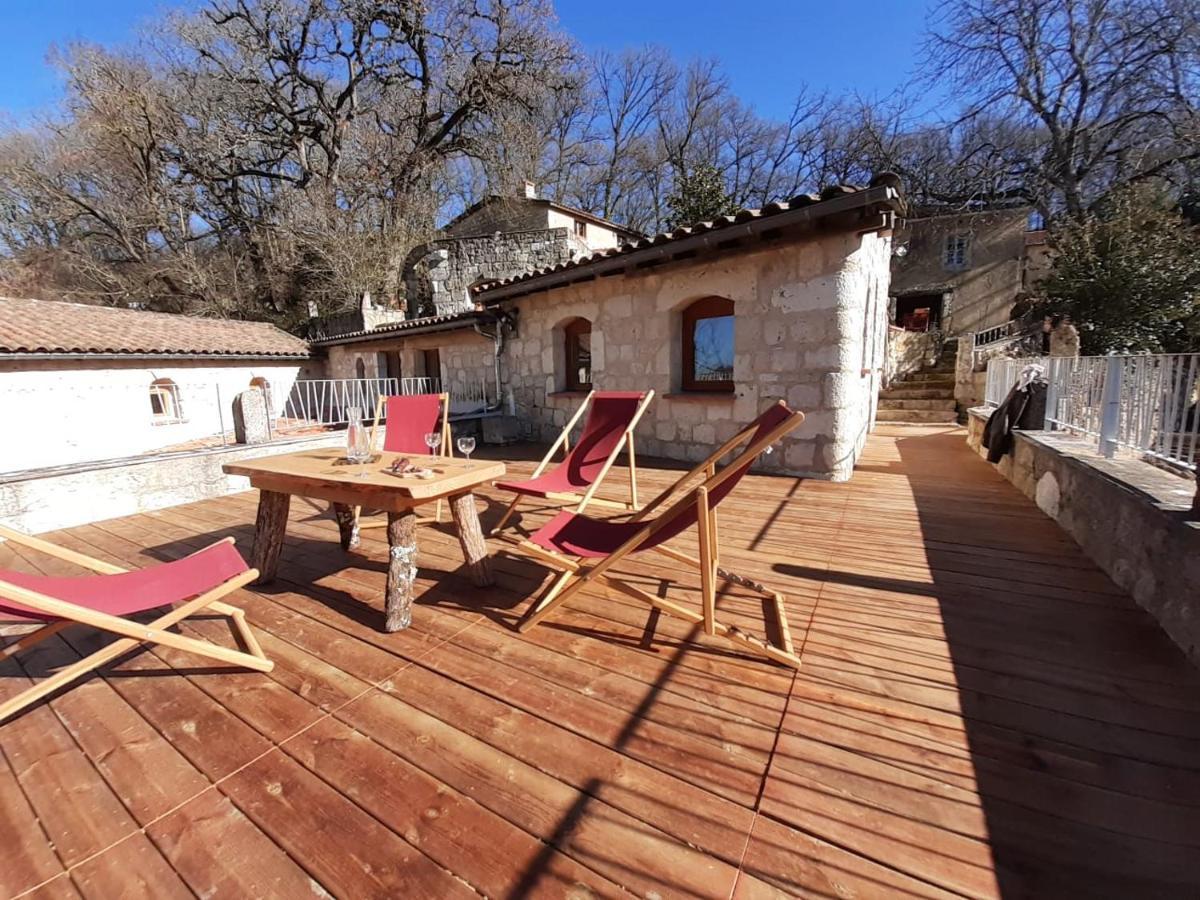 L'isle-Bouzon Grand Gite Les Cabanes De Fallot Pour 19 Personnes - Piscine Naturelle מראה חיצוני תמונה